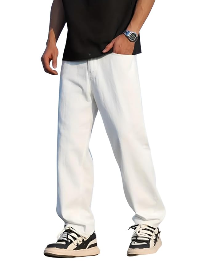 Ben Martin Men Jeans || Baggy Fit Jean's for Man || Loose Fit High Rise Denim || Stretchable Casual Wear Jean,s || Dance Rap Rapping Style Pant for Men || Denim Cotton Jeans (1)