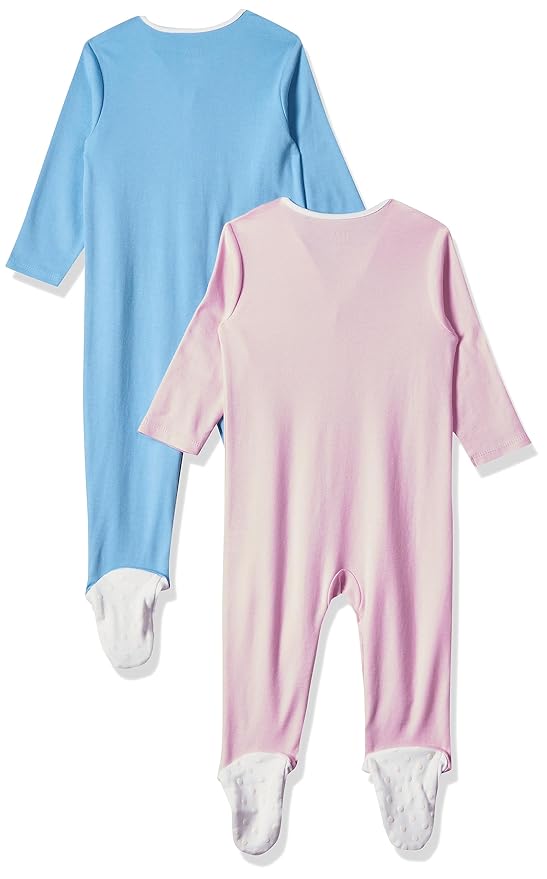 Amazon Brand - Jam & Honey Baby-Girls 100% Soft & Pure Cotton Long Sleeve Sleepsuit/Onesie with Fun Printed Motifs (Pack of 2) - Image 3