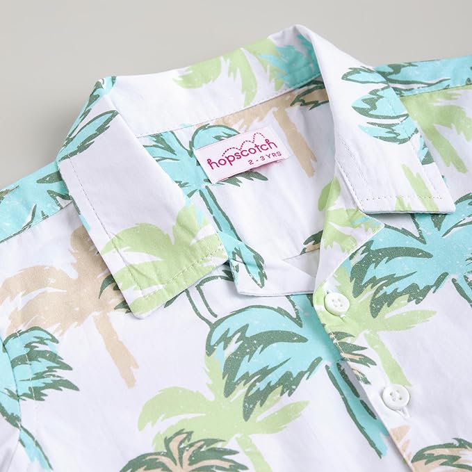 Hopscotch Boys White Short Sleeves 2-Piece Tropical Shorts Set - Image 5